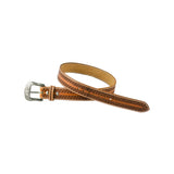 Pool's western leather belt with  snake tooling AB 00664