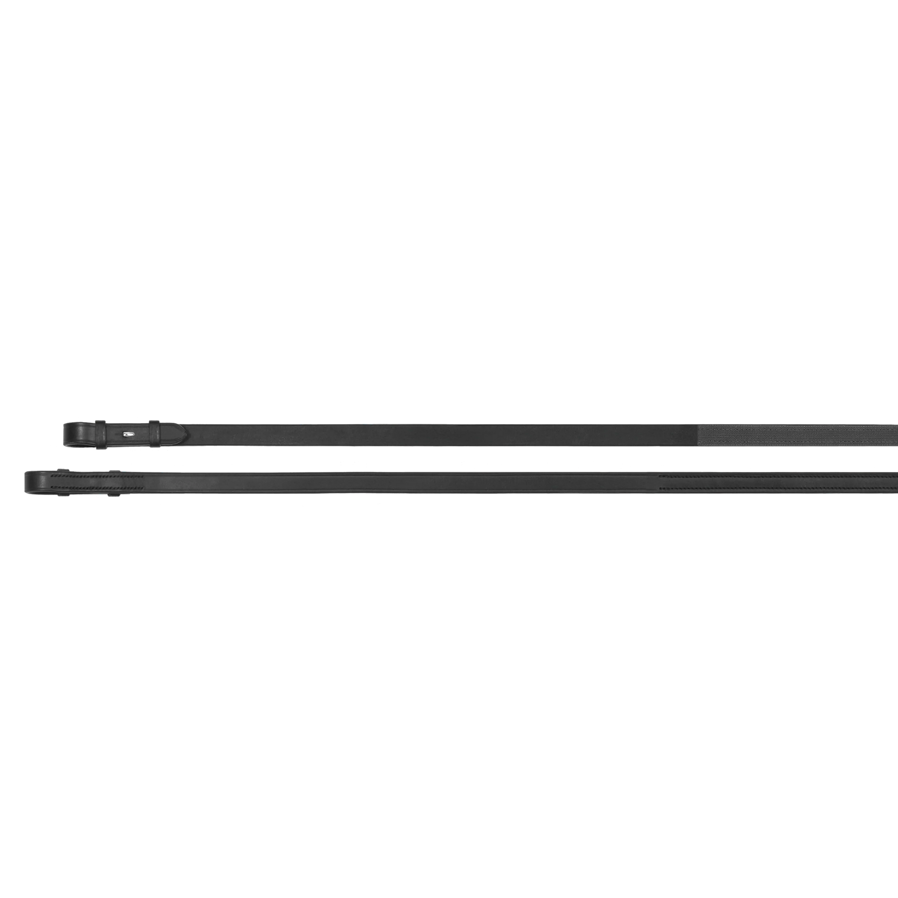 Passier leather reins with one side rubber with hook studs