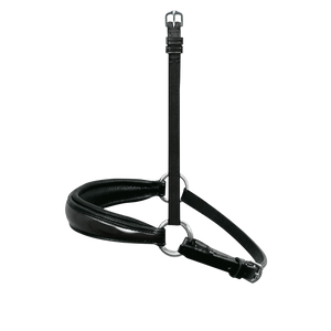 Passier exchangeable dropped noseband with patent leather trim