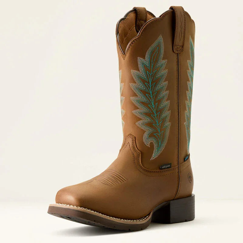 Ariat hybrid rancher waterproof insulated wide square toe western boot for ladies