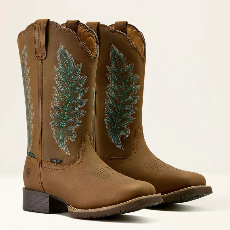 Ariat hybrid rancher waterproof insulated wide square toe western boot for ladies