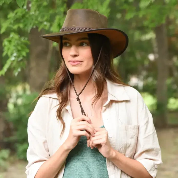 American hat makers Crusher | Crushable Leather Outback Hat