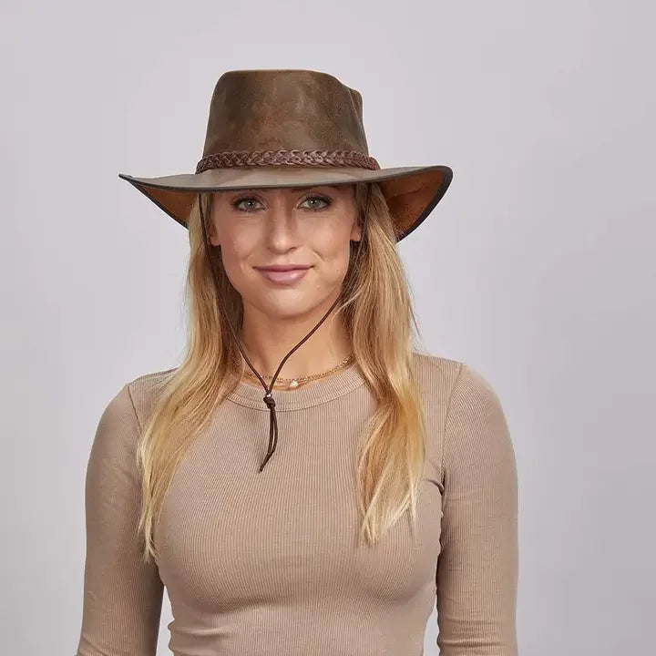 American hat makers Crusher | Crushable Leather Outback Hat