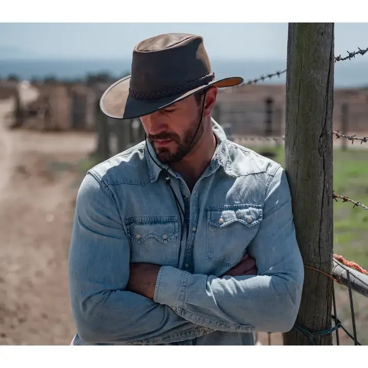 American hat makers Crusher | Crushable Leather Outback Hat