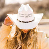 American hat makers Montana |  Straw Cowgirl Hat with Western Hat Band