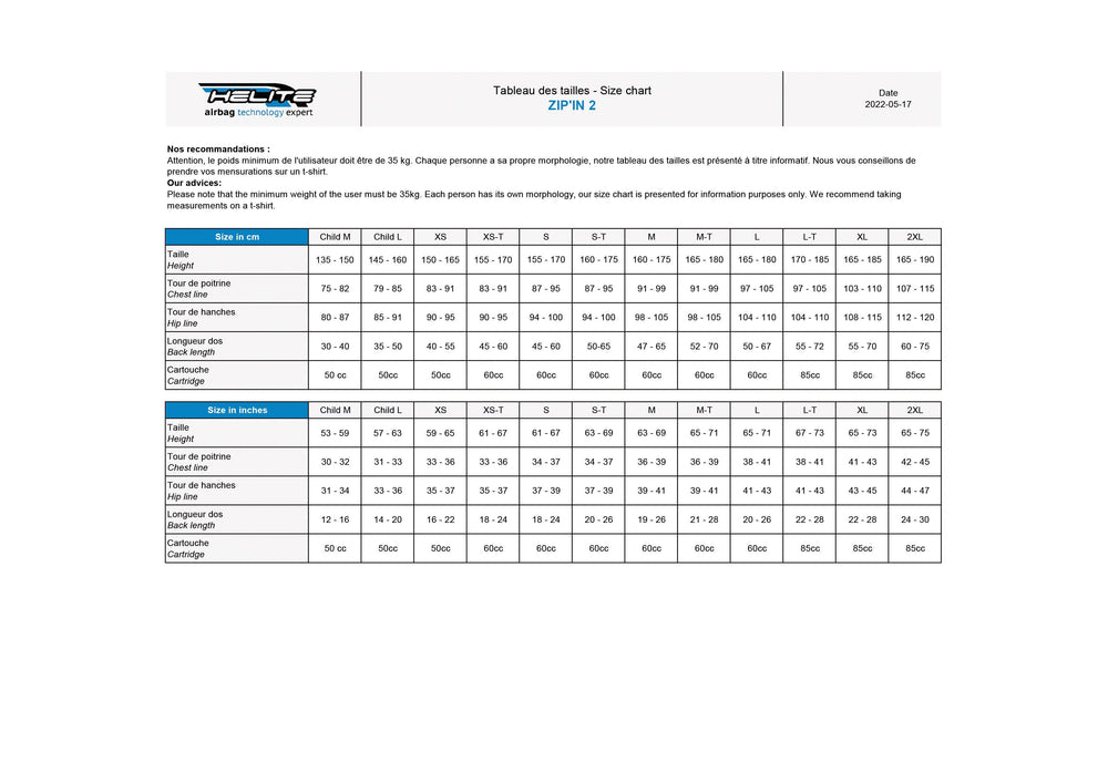 Helite Airbag zip' in 2