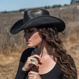 American hat makers Hollywood |  Leather Cowboy Hat
