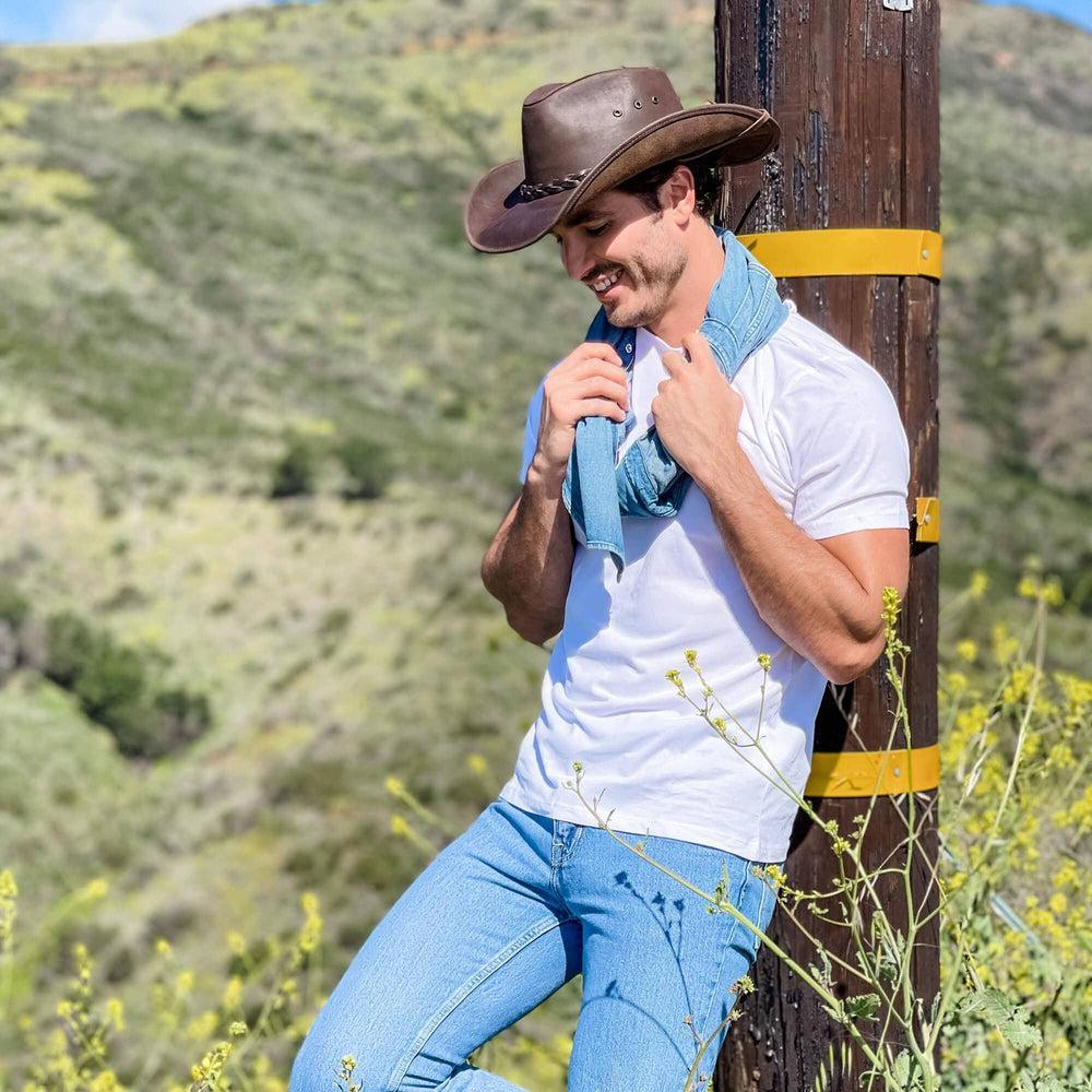 American hat makers Hollywood |  Leather Cowboy Hat