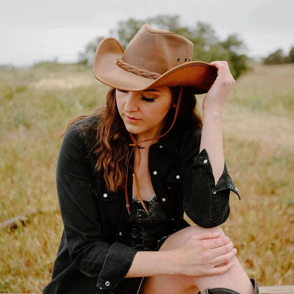 American hat makers Hollywood |  Leather Cowboy Hat