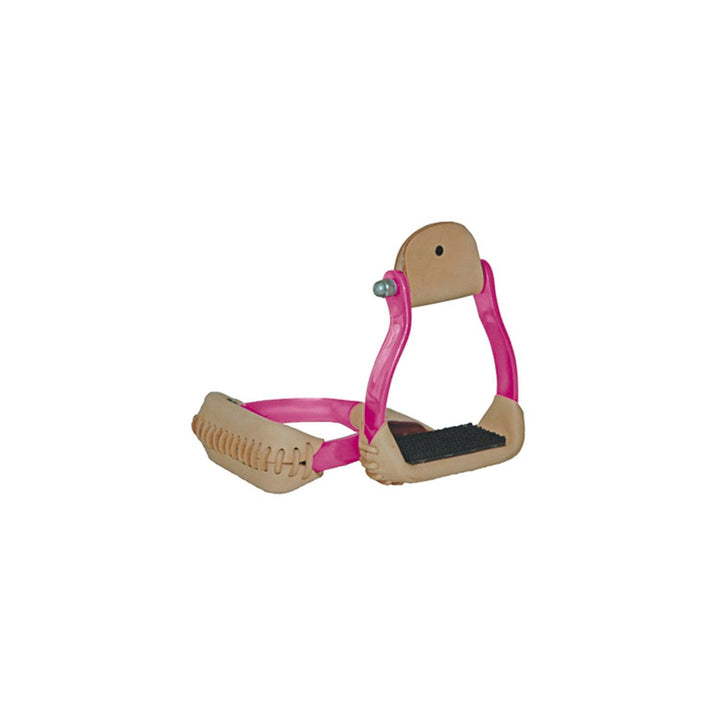 Pool's metalab colored aluminium barrel stirrups with antislip footboard VA 00331