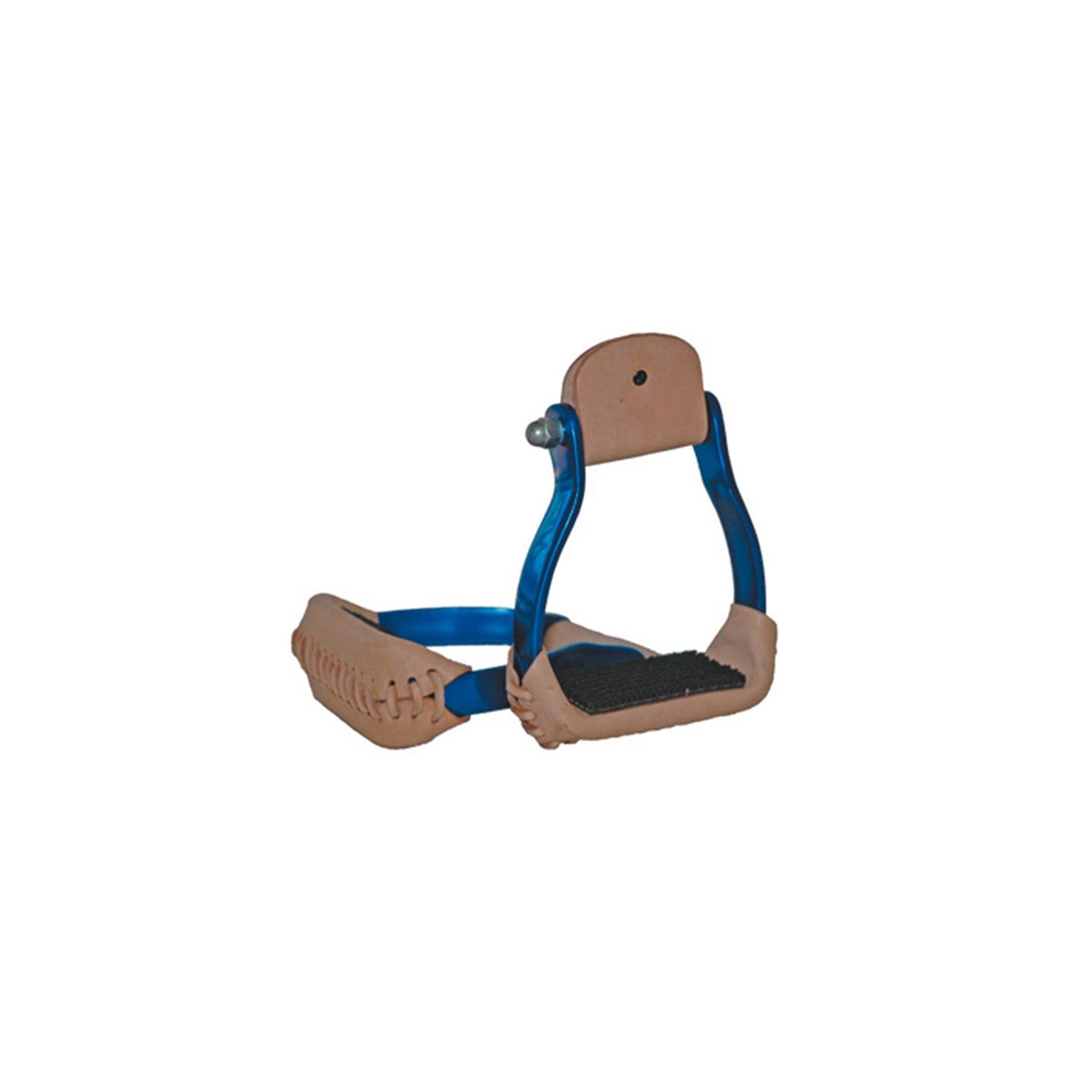 Pool's metalab colored aluminium barrel stirrups with antislip footboard VA 00331