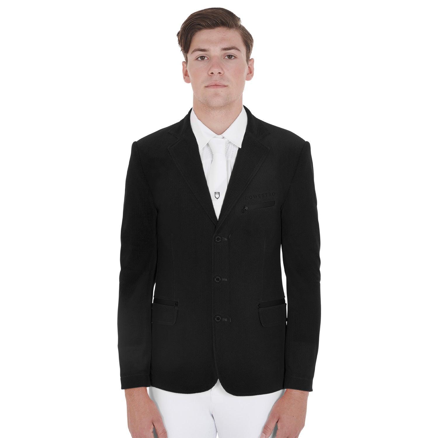 Equestro men's competition jacket three buttons perforated fabric - HorseworldEU