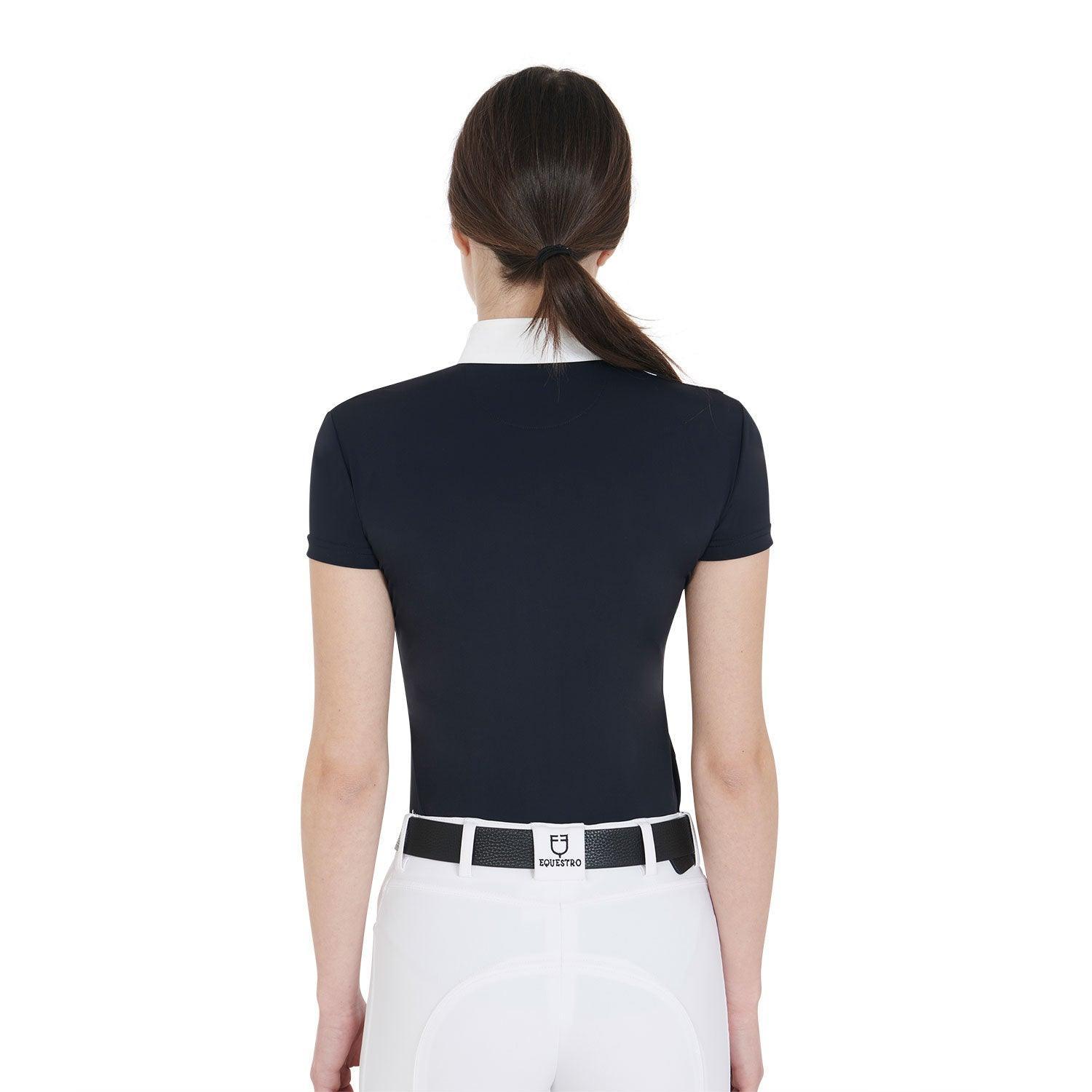 Equestro women's short sleeved slim fit competition polo shirt - HorseworldEU